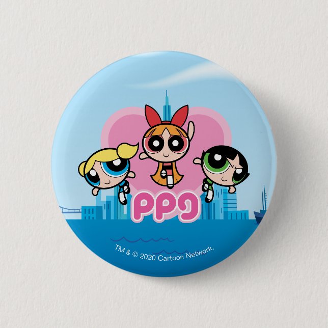Powerpuff Girls Team Awesome Button (Front)