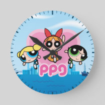 Powerpuff Girls Team Awesome Round Clock