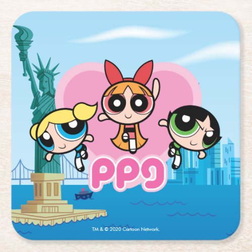 Powerpuff Girls Team Awesome Square Paper Coaster