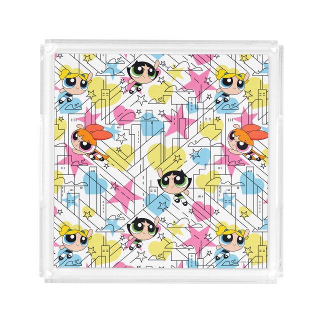 Powerpuff Girls Townsville Pattern Acrylic Tray (Front)