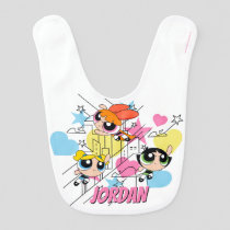 Powerpuff Girls Townsville Pattern Baby Bib
