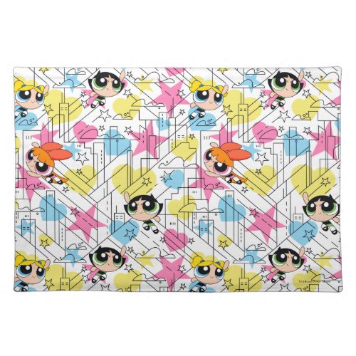 Powerpuff Girls Townsville Pattern Cloth Placemat