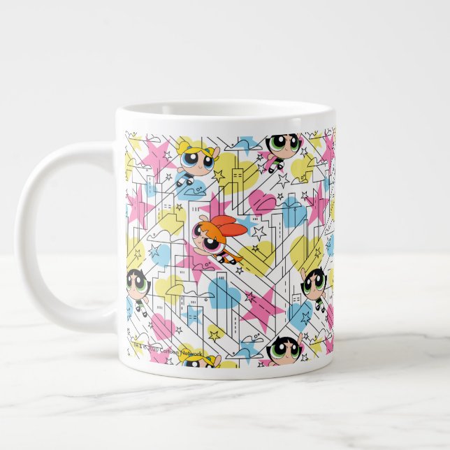 Powerpuff Girls Townsville Pattern Giant Coffee Mug (Left)