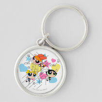 Powerpuff Girls Townsville Pattern Keychain