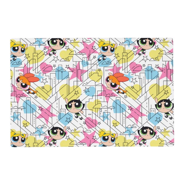 Powerpuff Girls Townsville Pattern Placemat (Front)