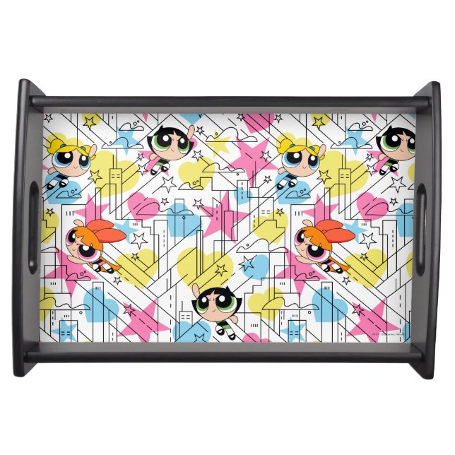 Powerpuff Girls Townsville Pattern Serving Tray (Front)