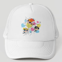 Powerpuff Girls Townsville Pattern Trucker Hat