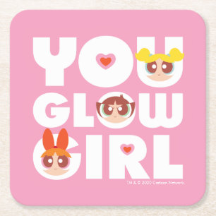 Powerpuff Girls: You Glow Girl Square Paper Coaster
