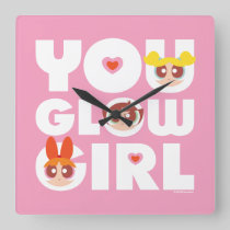 Powerpuff Girls: You Glow Girl Square Wall Clock