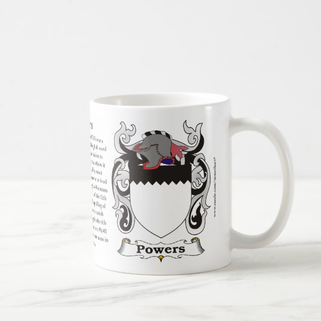 Powers Family Coat of Arms Mug (Right)