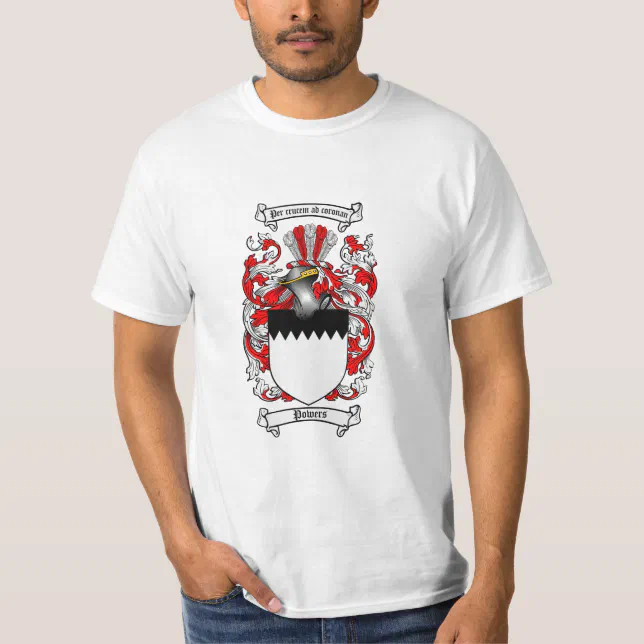 Powers Family Crest - Powers Coat of Arms T-Shirt | Zazzle