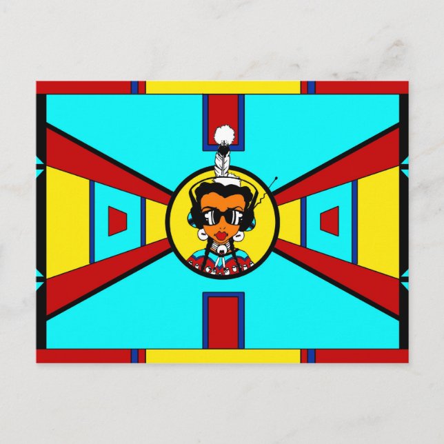 Powwow Girl - Beadwork Design Postcard (Front)