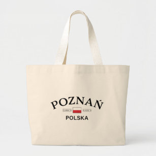 Poznan Polska (Poland) Polish Coordinates Large Tote Bag
