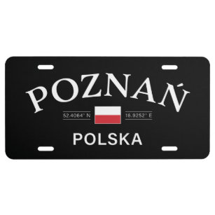 Poznan Polska (Poland) Polish Coordinates License Plate