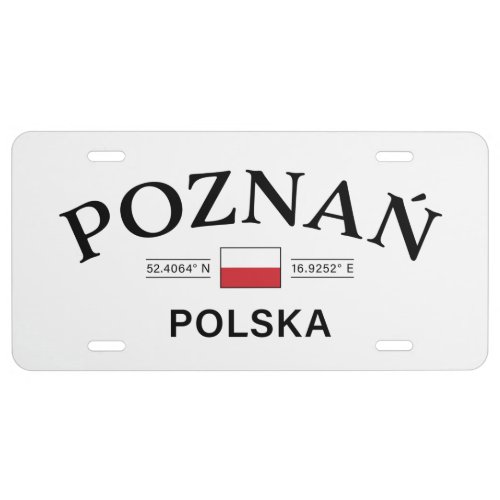 Poznan Polska Poland Polish Coordinates License Plate