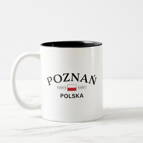 Poznan Polska Poland Polish Coordinates Two_Tone Coffee Mug