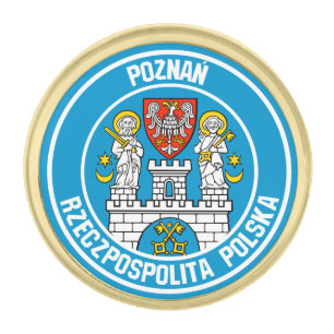 Poznań Round Emblem Gold Finish Lapel Pin