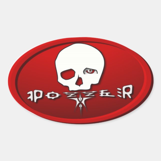 Pozzer Red Oval Sticker (Front)