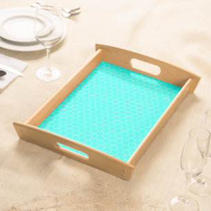 PP 339: 2: 2 of 3: Mid-Century Modern Turquoise Serving Tray