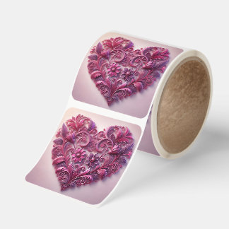 PP Scroll Heart Square Sticker