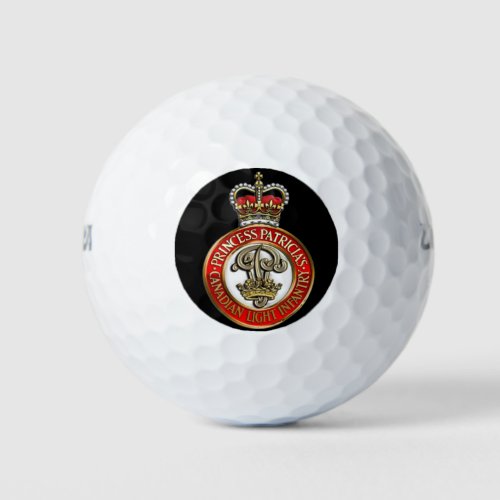 PPCLI Cap Badge Black Background Golf Balls
