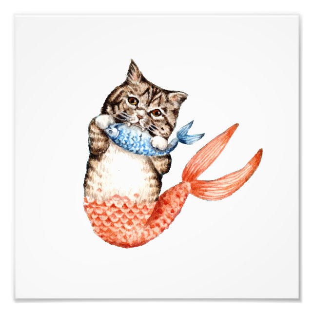 Ppurmaid Cat Mermaid Photo Print (Front)
