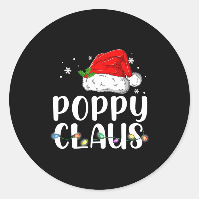 Ppy Claus Santa Christmas Matching Family  Classic Round Sticker (Front)