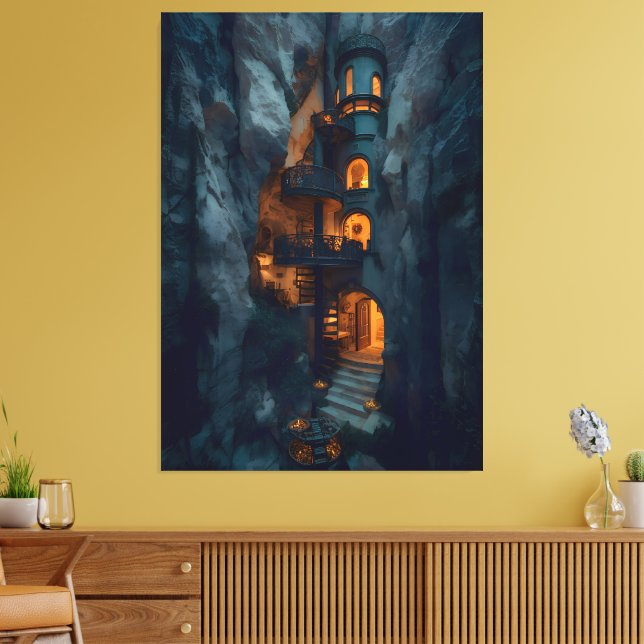 PR-C04. Grotto Spire Residence  Canvas Print (Insitu(LivingRoom))