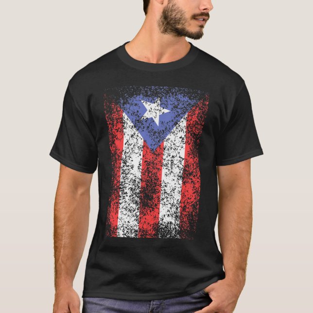 PR Flag Faded Big T-Shirt (Front)
