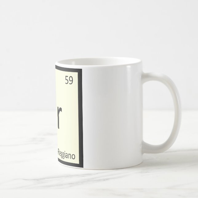Pr - Parmigiano-Reggiano Cheese Chemistry Symbol Coffee Mug (Right)