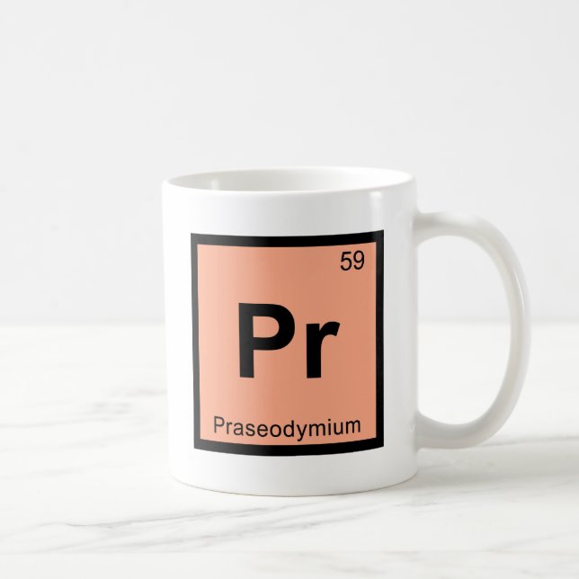 Pr - Praseodymium Chemistry Periodic Table Symbol Coffee Mug (Right)