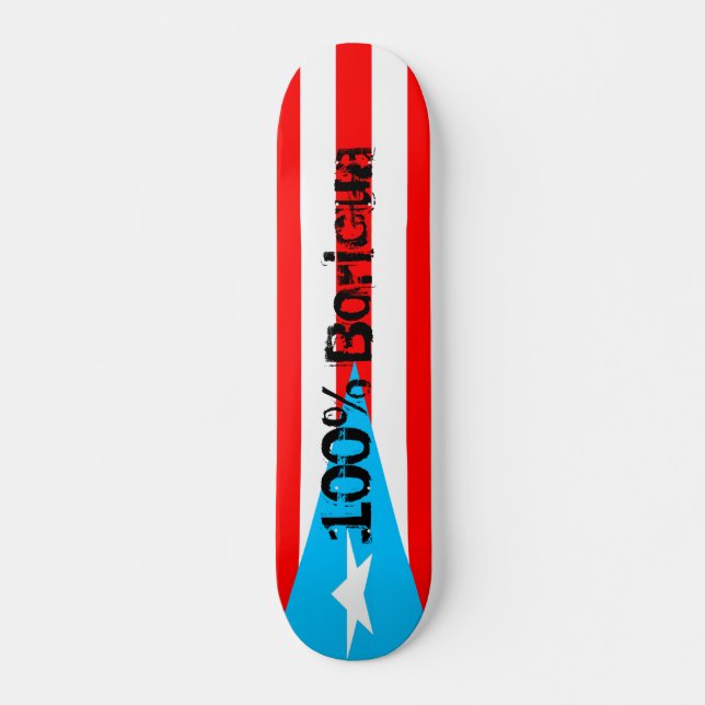 PR skateboard, 100% Boricua Skateboard Deck (Front)