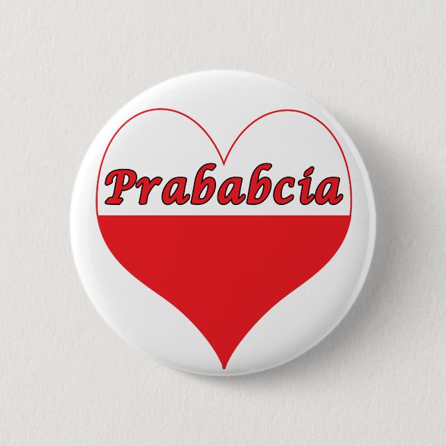 Prababcia Polish Heart Button (Front)
