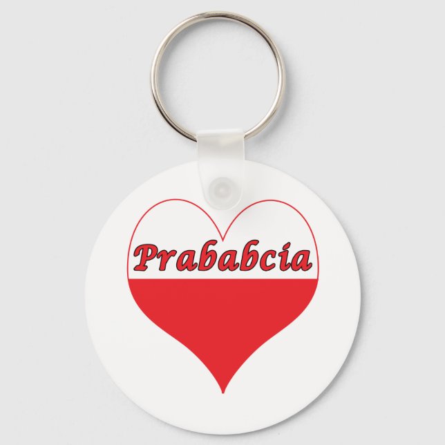 Prababcia Polish Heart Keychain (Front)