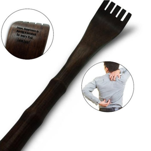 Practical Engraved Natural Wood Back Scratcher (Front)