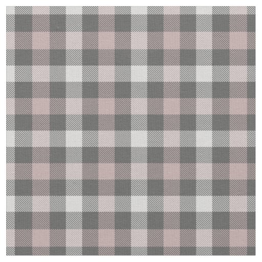 Practical grey and pink plaid modern pattern new   fabric