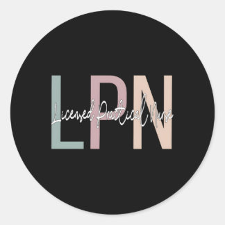 Practical Nurse Boho Lpn Nurse Classic Round Sticker
