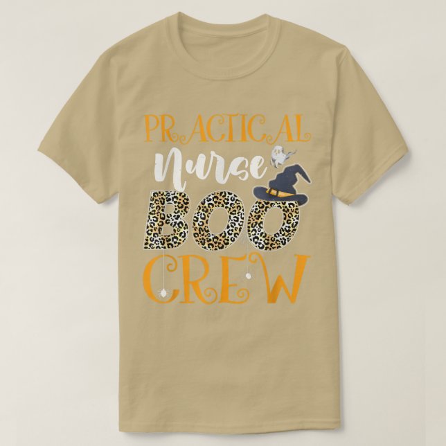 Practical Nurse Boo Crew Scary Halloween Boo Ghost T-Shirt (Design Front)