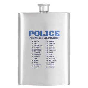 Practical Police Phonetic A to Z Alphabet Flask