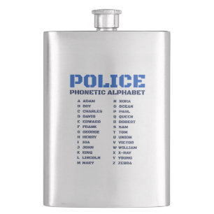 Practical Police Phonetic A to Z Alphabet Flask