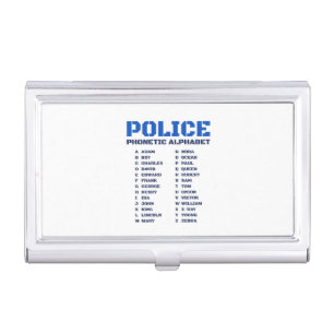 Practical Police Phonetic Alphabet A to Z Business Card Case
