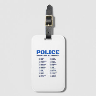 Practical Police Phonetic Alphabet - A to Z Luggage Tag