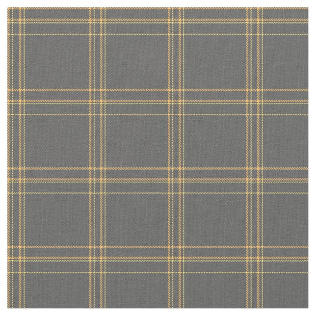 Practical tartan plaid gray yellow cell lumberjack fabric (Close Up)