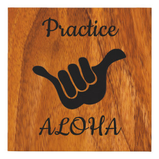 Practice aloha faux canvas print