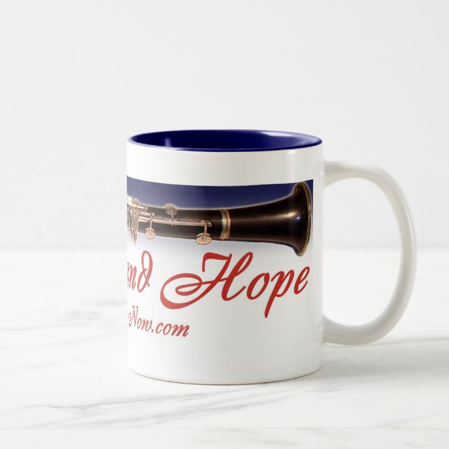 Practice and Hope with Blue Lining Two-Tone Coffee Mug (Right)