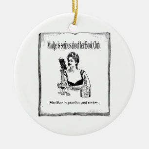 Practice For Book Club Vintage Design Ceramic Ornament