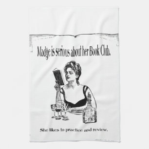 Practice For Book Club Vintage Design Towel