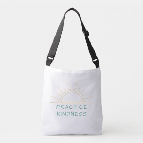 Practice Kindness in green  gold _ bag