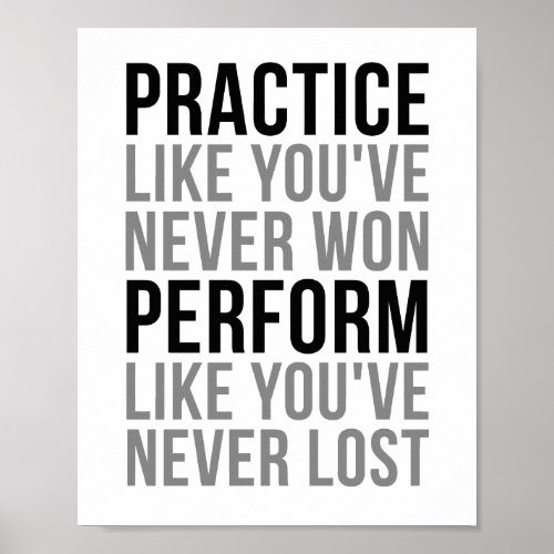 Practice Like Youve Never Won Poster