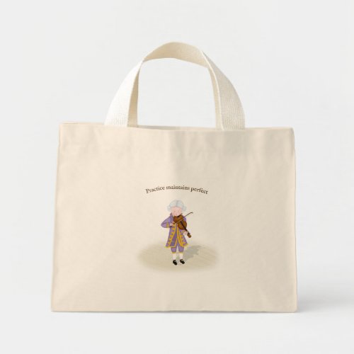 Practice Maintains Perfect Mozart Playing Violin Mini Tote Bag